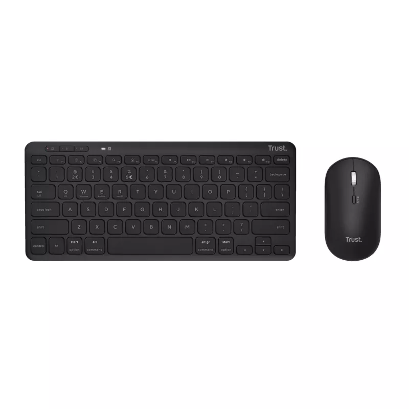 Trust Lyra belaidė klaviatūra su pele, RF Wireless + Bluetooth, QWERTZ, juoda