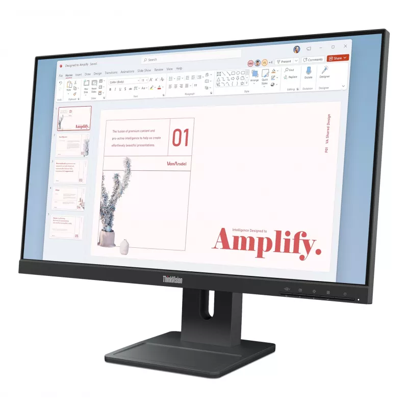 Monitorius Lenovo ThinkVision E24-40, 60,5 cm (23,8 colio), 1920 x 1080 pikselių, Full HD, LCD, 6 ms, juodas