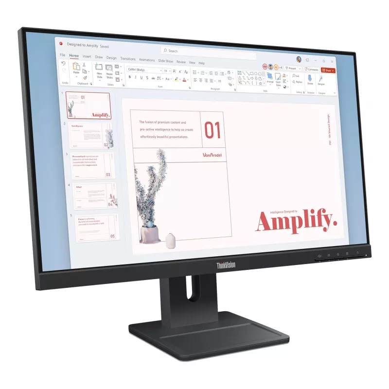 Monitorius Lenovo ThinkVision E24-40, 60,5 cm (23,8 colio), 1920 x 1080 pikselių, Full HD, LCD, 6 ms, juodas