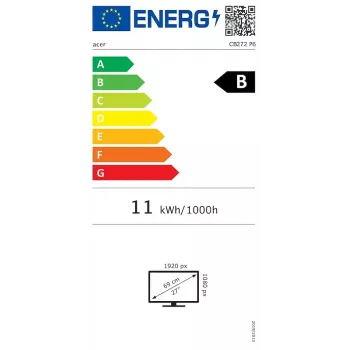 Monitorius Acer Vero CB2 CB272P6BMIPRX 27 colių Full HD IPS LCD, 1920×1080, 4 ms, VESA, garsiakalbiai, reguliuojamas aukštis, juodas