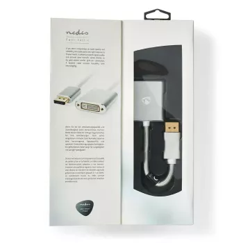 Nedis CCTB37250AL02 vaizdo kabelio adapteris 0,2 m DisplayPort – DVI-D sidabrinis