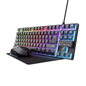 Trust GXT 794 klaviatūra su pele, žaidimų, USB, QWERTZ, vokiškas, juoda