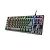 Trust GXT 794 klaviatūra su pele, žaidimų, USB, QWERTZ, vokiškas, juoda