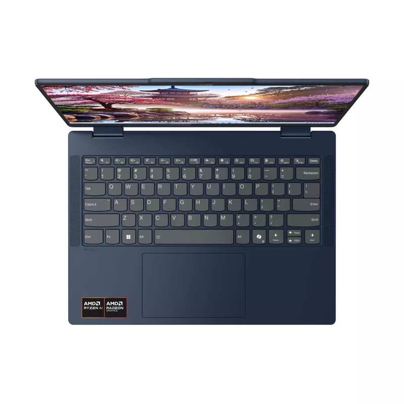 Lenovo IdeaPad 5 2-in-1 14AKP10 Copilot+ PC, AMD Ryzen™ AI 7 350, 14 colių WUXGA liečiamas ekranas, 16 GB LPDDR5x, 1 TB SSD, Wi-Fi 7, Windows 11 Home, Vokiška mėlyna