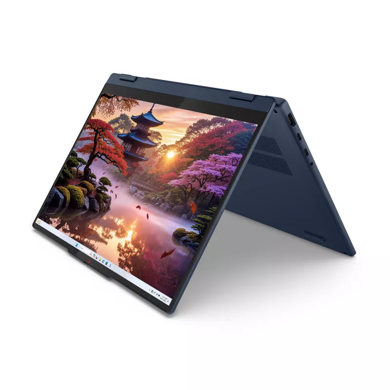 Lenovo IdeaPad 5 2-in-1 14AKP10 Copilot+ PC, AMD Ryzen™ AI 7 350, 14 colių WUXGA liečiamas ekranas, 16 GB LPDDR5x, 1 TB SSD, Wi-Fi 7, Windows 11 Home, Vokiška mėlyna
