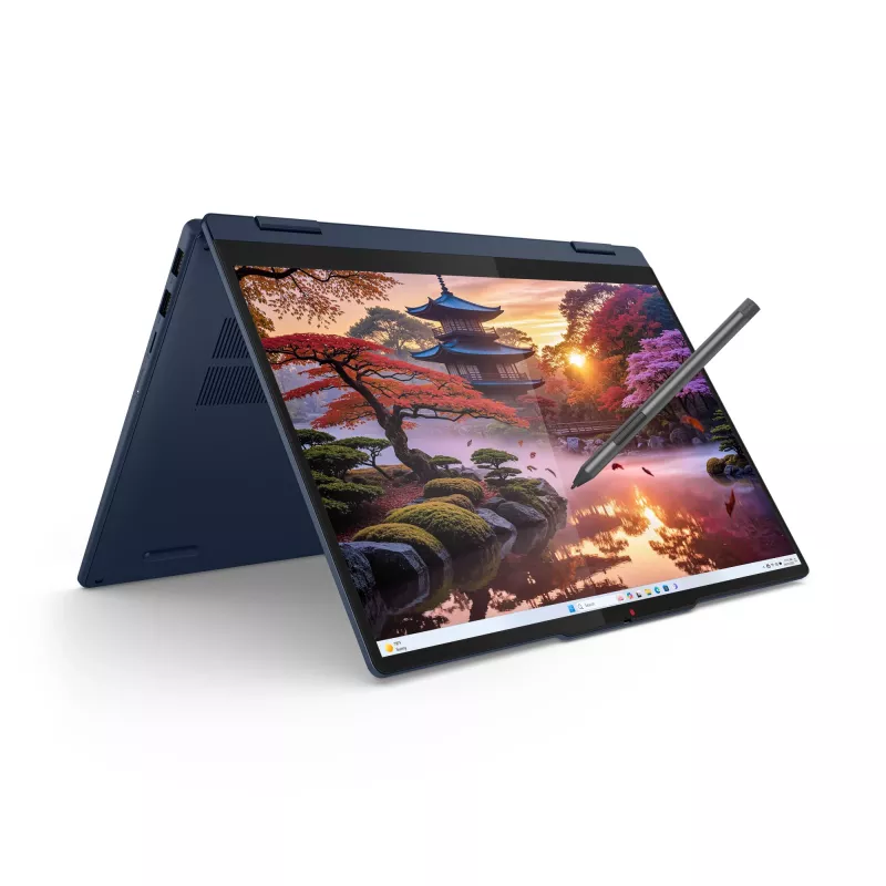 Lenovo IdeaPad 5 2-in-1 14AKP10 Copilot+ PC, AMD Ryzen™ AI 7 350, 14 colių WUXGA liečiamas ekranas, 16 GB LPDDR5x, 1 TB SSD, Wi-Fi 7, Windows 11 Home, Vokiška mėlyna