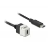 Keystone modulis DeLOCK 86399 plokščias juodas baltas USB C