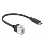 Keystone modulis DeLOCK 86399 plokščias juodas baltas USB C
