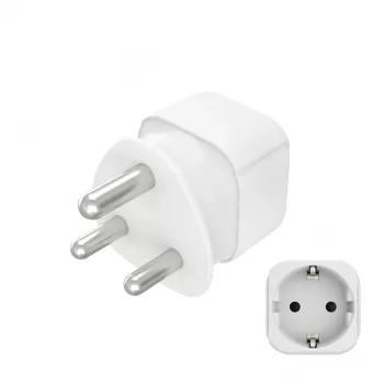 Hama 00223440 maitinimo adapteris su kištuku M tipas ir C tipas (Europlug)+F tipas baltas