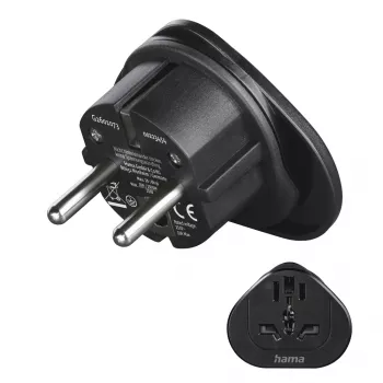Hama 00223454 kištukinis adapteris E/F hibridinis universalus juodas