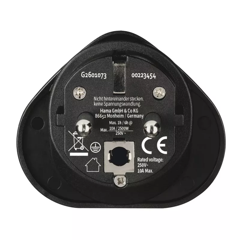 Hama 00223454 kištukinis adapteris E/F hibridinis universalus juodas