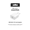 mophie essentials 20W USB-C PD sieninis adapteris Universal White AC greitasis įkrovimas