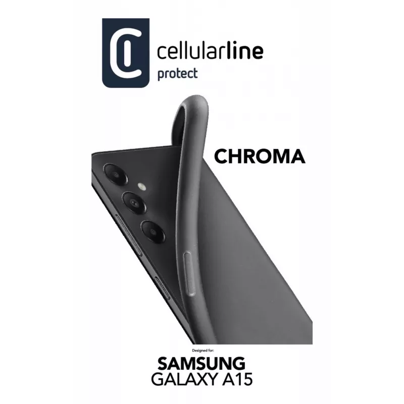 Cellularline CHROMAGALA15K Chroma dėklas, skirtas Samsung Galaxy A15 4G/5G, juodas