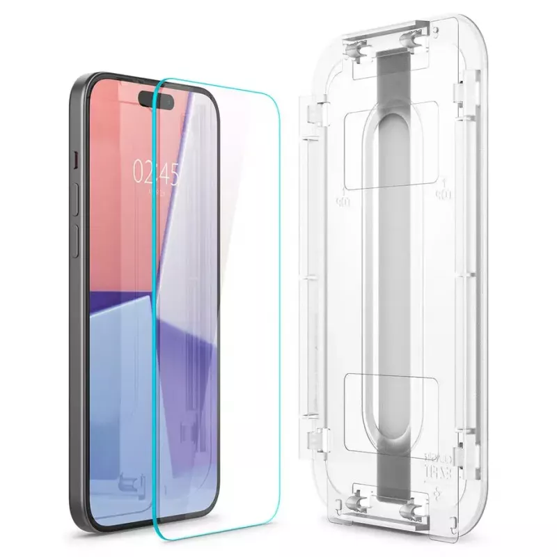 Spigen iPhone 15 Glas.tR EZ Fit apsauginis stiklas, grūdintas, permatomas