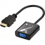 Techly HDMI į VGA adapteris, juodas, 0,1 m, 1920x1200, 60 Hz