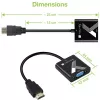 Techly HDMI į VGA adapteris, juodas, 0,1 m, 1920x1200, 60 Hz