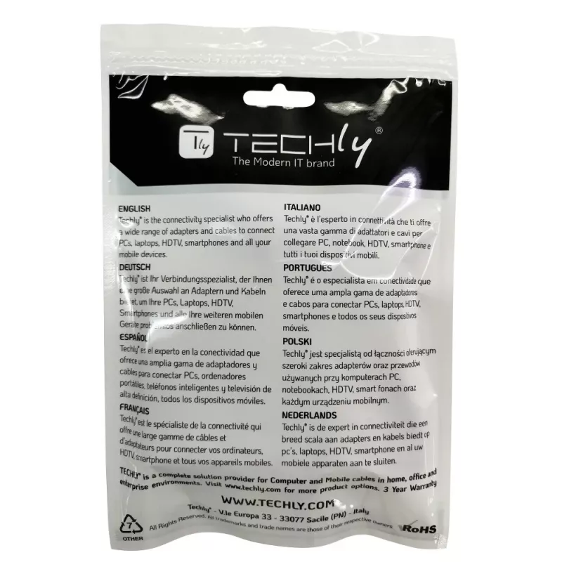 Techly HDMI į VGA adapteris, juodas, 0,1 m, 1920x1200, 60 Hz