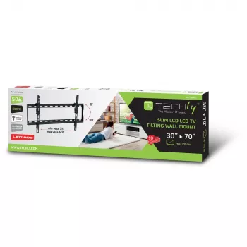 Techly ICA-PLB 261L TV laikiklis sieninis 177.8 cm (70 col.) juodas