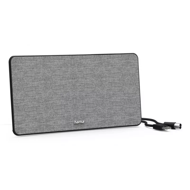 Vidinė televizijos antena Hama Fabric Design juoda pilka USB 2 m