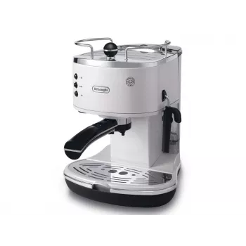 Espresso aparatas De’Longhi ECO 311.W — rankinis, 15 bar, 1,4 L, 2 puodeliai, šildymo funkcija