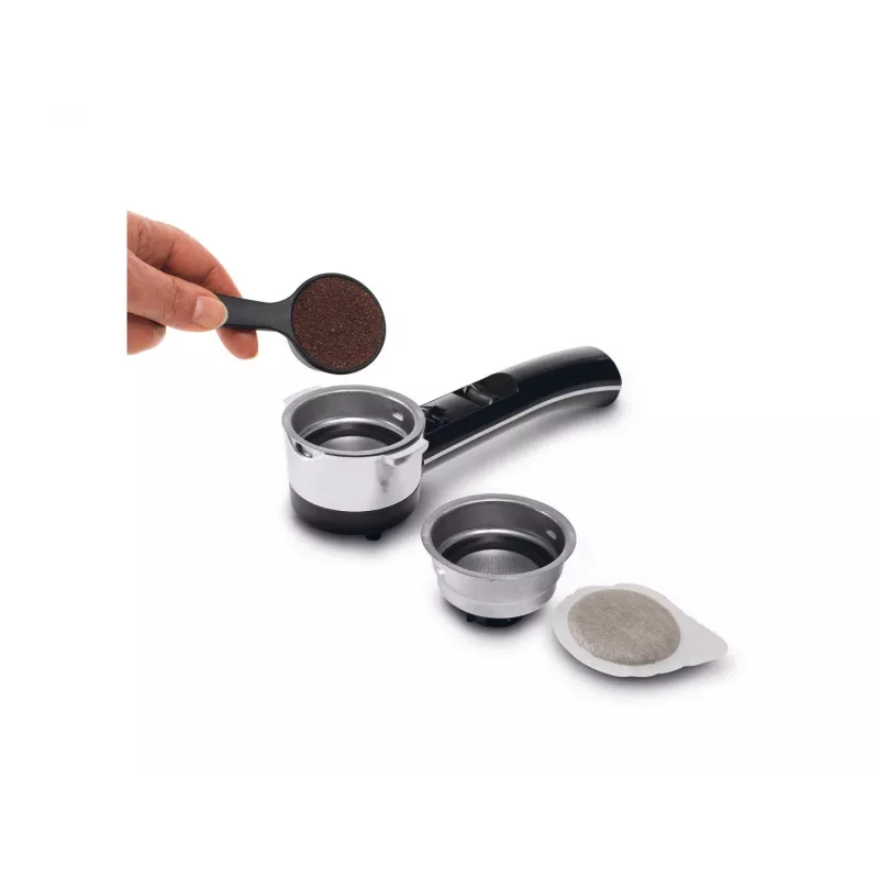 Espresso aparatas De’Longhi ECO 311.W — rankinis, 15 bar, 1,4 L, 2 puodeliai, šildymo funkcija