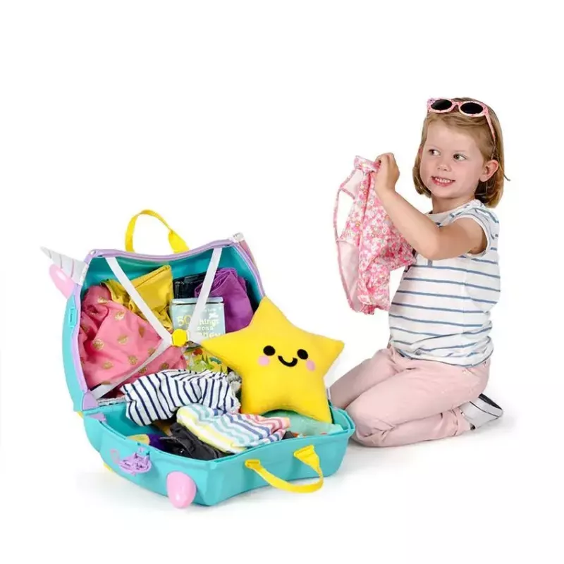 Trunki Una the Unicorn vaikiškas lagaminas 18L rožinė/turkio/geltona