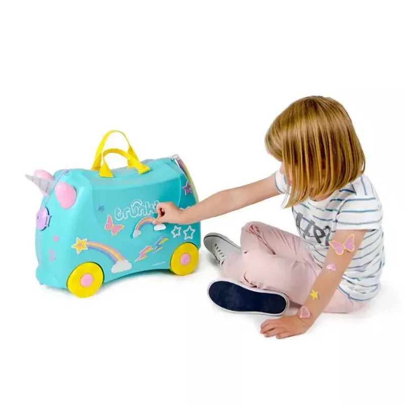 Trunki Una the Unicorn vaikiškas lagaminas 18L rožinė/turkio/geltona