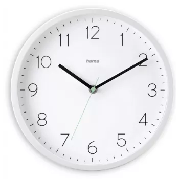Sieninis laikrodis HAMA Menorca, analoginis, Ø 25 cm, baltas