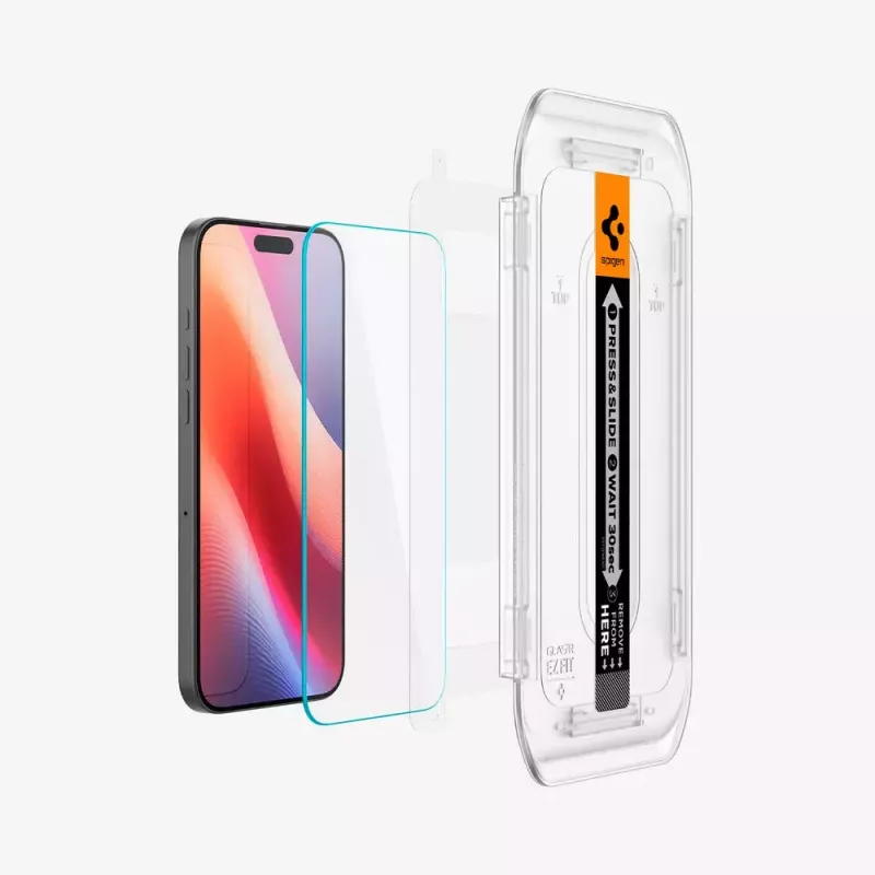 Apsauginis stiklas Spigen GLAS.tR EZ Fit Apple iPhone 16 Pro grūdintas stiklas skaidrus 2 vnt.