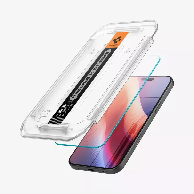 Apsauginis stiklas Spigen GLAS.tR EZ Fit Apple iPhone 16 Pro grūdintas stiklas skaidrus 2 vnt.