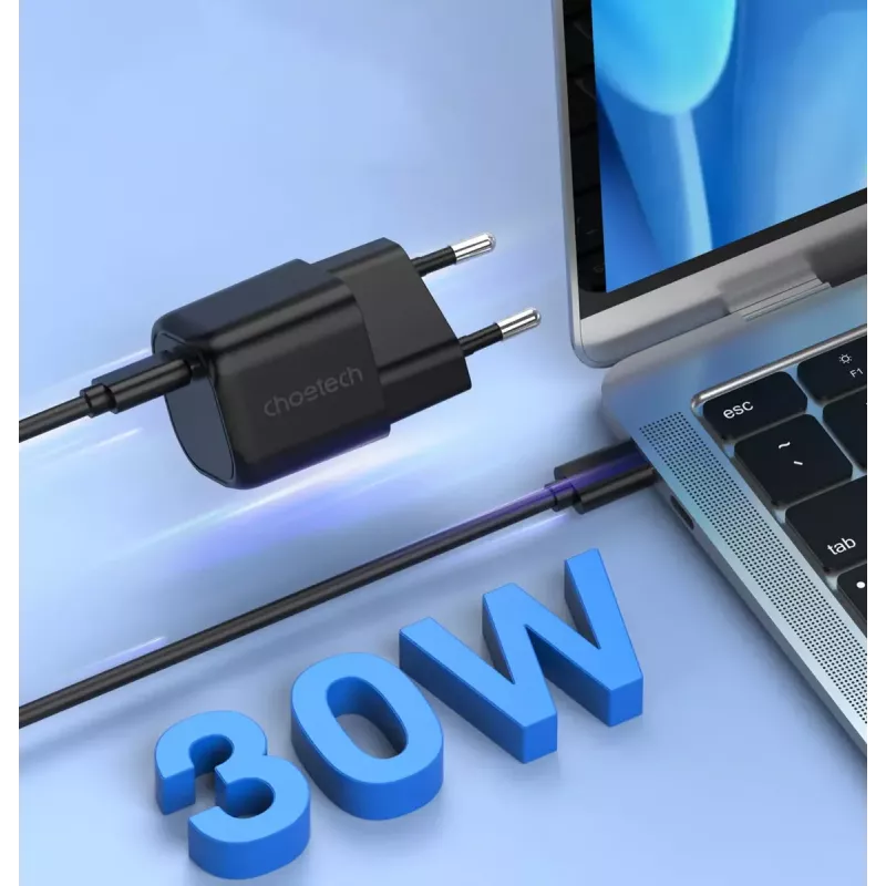Įkroviklis CHOETECH PD5007 30W USB-C Power Delivery greitas įkrovimas telefonams ir planšetėms