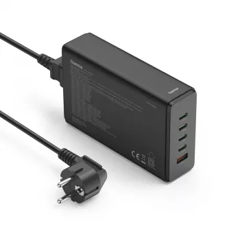 Įkrovimo stotelė HAMA 201977, 240W, 4× USB-C, 1× USB-A, juoda