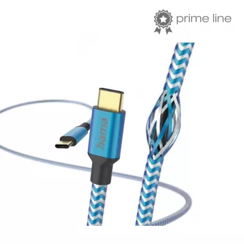 Hama Reflective USB laidas USB 2.0 1,5 m USB-C mėlynas