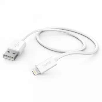 Hama įkrovimo laidas, USB-A – Lightning, 1 m, baltas