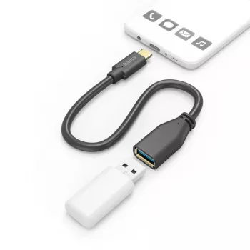 Hama 00201605 USB 3.2 Gen 1 laidas USB C – USB A 0,15 m juodas