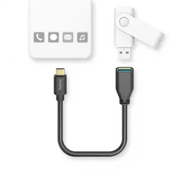 Hama 00201605 USB 3.2 Gen 1 laidas USB C – USB A 0,15 m juodas