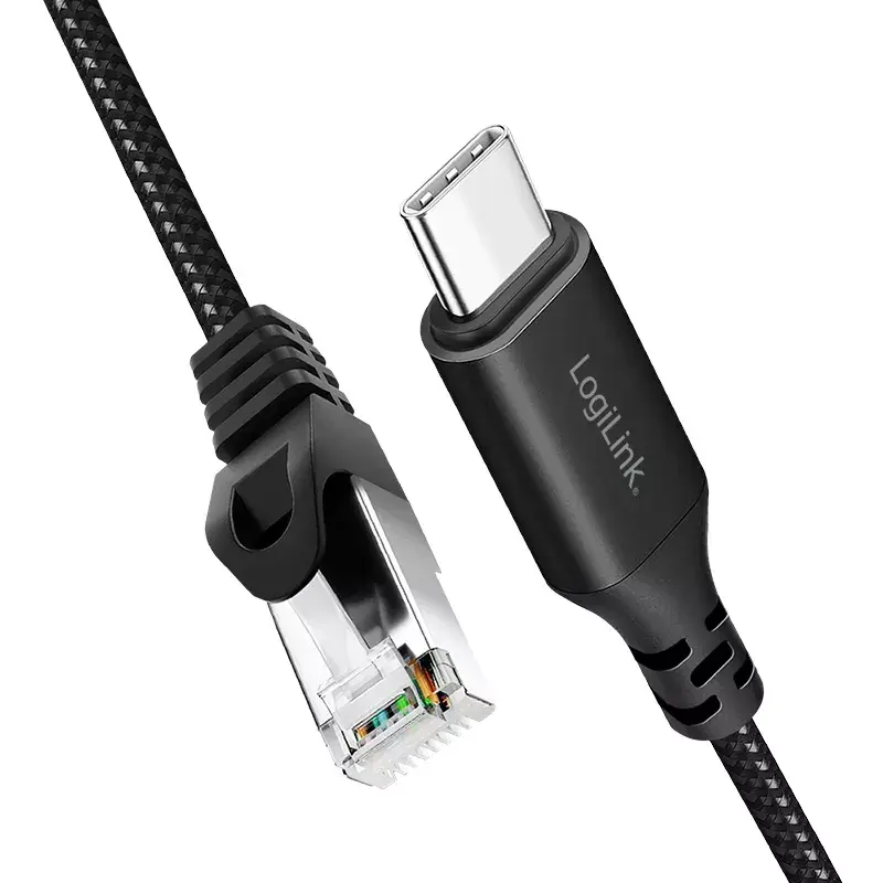 Tinklo kabelis LogiLink CU0411 Cat6 S/FTP 1,5 m USB-C (C/M) – RJ45 (M)