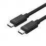 USB C į USB C laidas Unitek Y-C477BK01-2M, USB 3.2 Gen 1, 2 m, 5 Gbit/s, PD 60 W, juodas