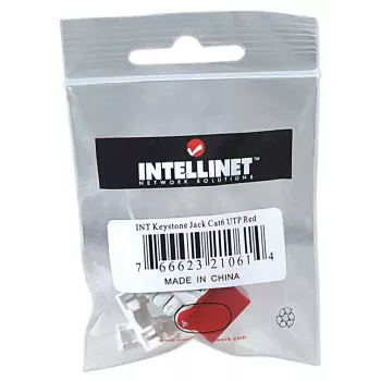 Intellinet Keystone Jack, Cat6, UTP, Punch-down, Raudonas