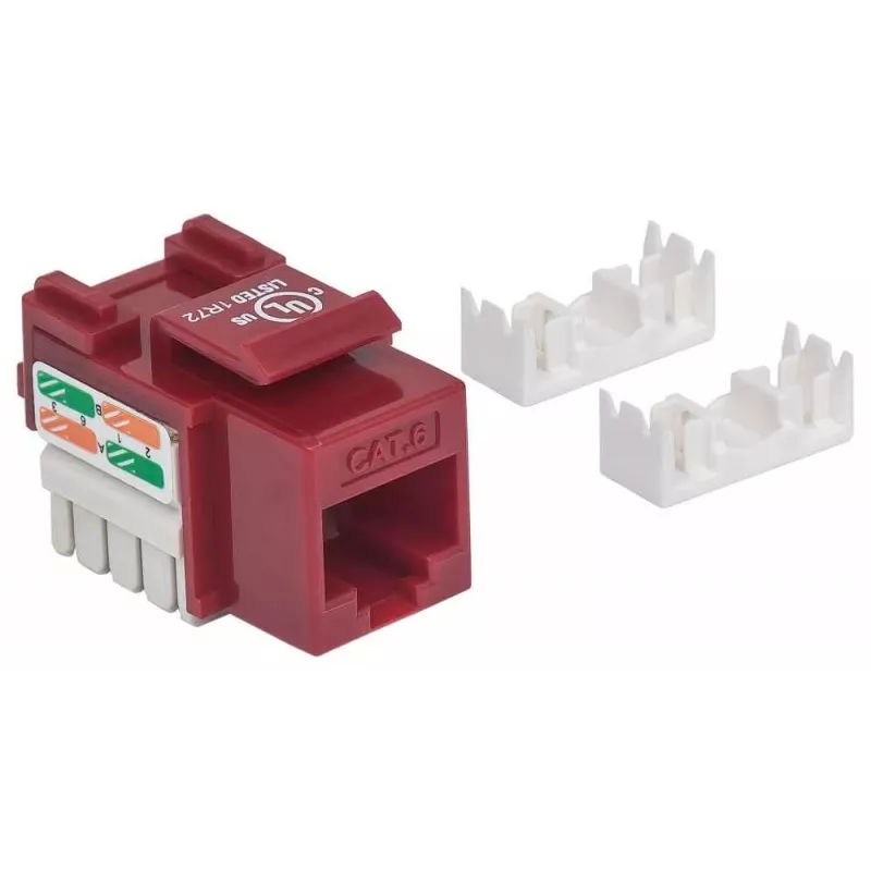 Intellinet Keystone Jack, Cat6, UTP, Punch-down, Raudonas