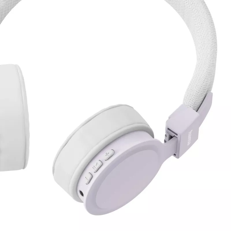 Hama Freedom Lit III belaidės ausinės ant ausų, Bluetooth, USB-C, alyvinė/balta