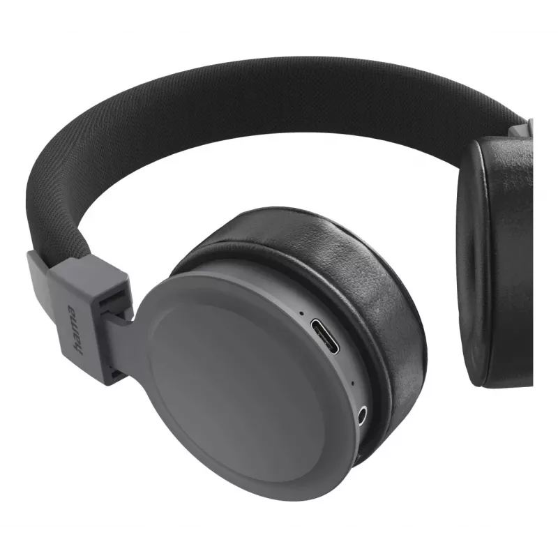 Hama Freedom Lit III belaidės ausinės ant ausų, Bluetooth, USB Type-C, juodos
