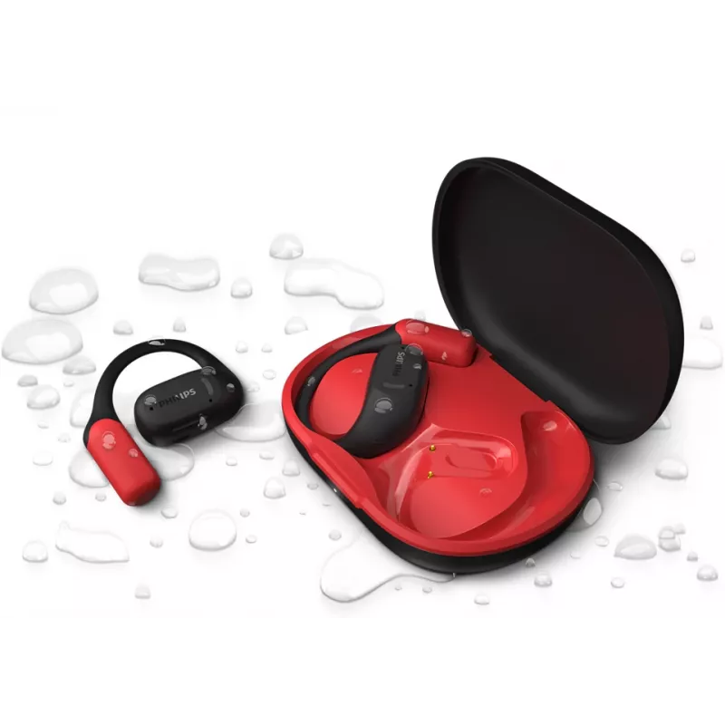 Philips 6000 serijos TAA6709BK/00 ausinės / headset True Wireless Stereo (TWS) Ausų kabliukai Sportinės Bluetooth Juodos, Raudonos