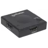 Manhattan HDMI jungiklis 2 prievadai, 1080p, jungia 2x HDMI šaltinius prie 1x ekrano, automatinis ir rankinis perjungimas (mygtuku), nereikalingas išorinis maitinimas, juodas, trejų metų garantija