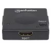 Manhattan HDMI jungiklis 2 prievadai, 1080p, jungia 2x HDMI šaltinius prie 1x ekrano, automatinis ir rankinis perjungimas (mygtuku), nereikalingas išorinis maitinimas, juodas, trejų metų garantija