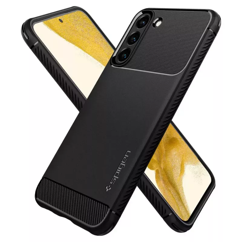 Spigen Rugged Armor dėklas mobiliesiems telefonams juodas Galaxy S22 6.1 colio