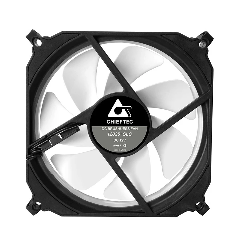 Chieftec CF-1225RGB 120 mm kompiuterio korpuso ventiliatorius, juodas su RGB apšvietimu