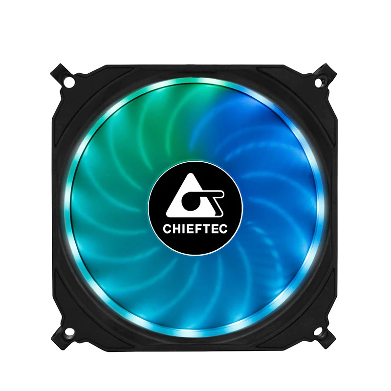 Chieftec CF-1225RGB 120 mm kompiuterio korpuso ventiliatorius, juodas su RGB apšvietimu