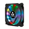Chieftec CF-1225RGB 120 mm kompiuterio korpuso ventiliatorius, juodas su RGB apšvietimu