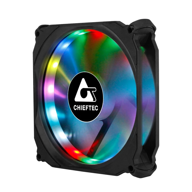 Chieftec CF-1225RGB 120 mm kompiuterio korpuso ventiliatorius, juodas su RGB apšvietimu